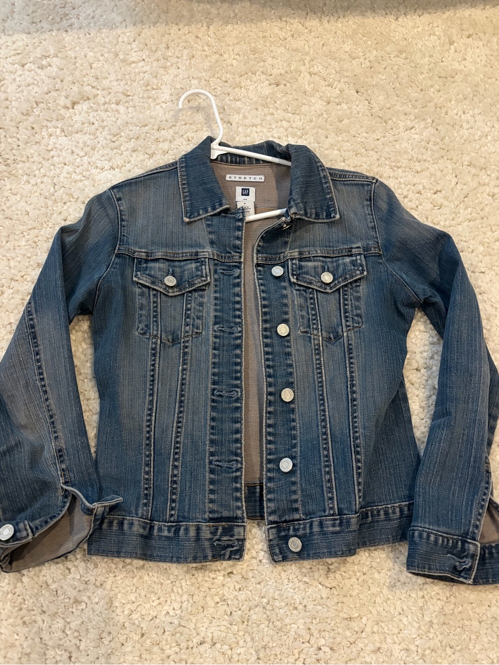 GAP Medium Blue Denim Jacket with Button Front